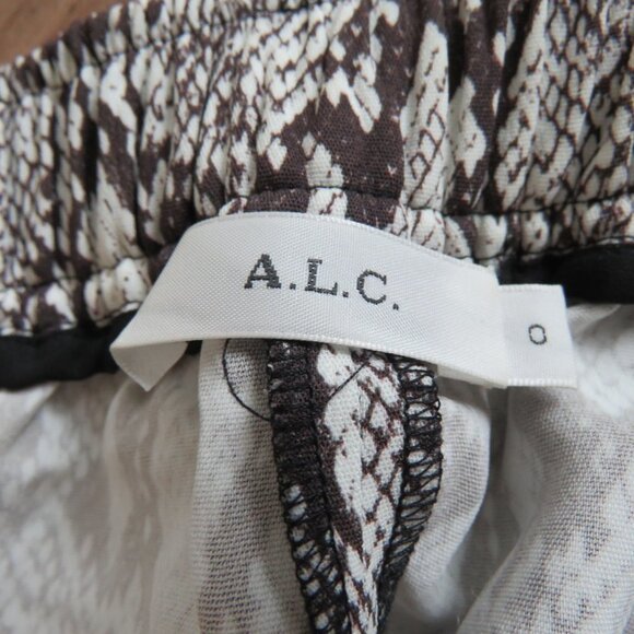 A.L.C. Elijah Python Snake Print Relaxed Fit Pull On Pants - Size 0 - Picture 13 of 14